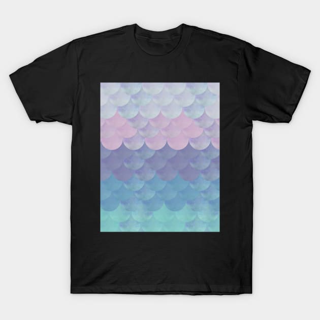 Pastel Mermaid Scales Pattern T-Shirt by Eliza-Grace